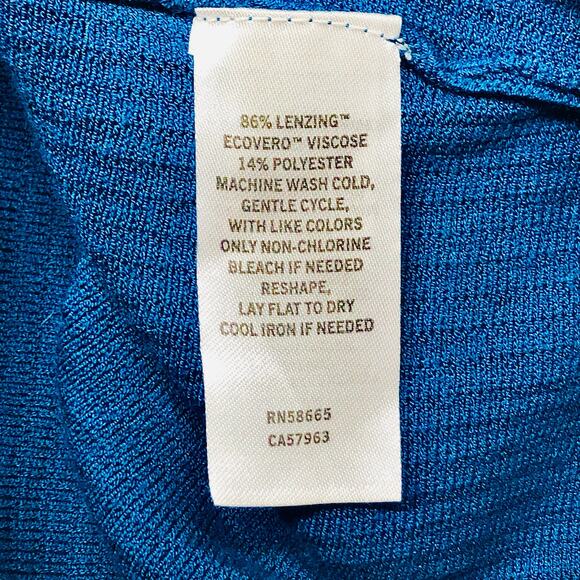 Nordstrom Halogen NEW Cross Top V Neck Front BackTeal Moroccan - Picture 8 of 9